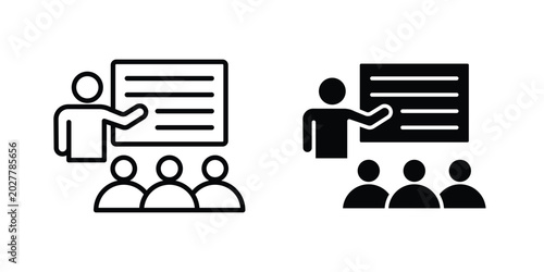 Foto Training lecture icon. Flat vector illustration in black. EPS 10