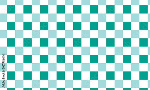Teal and White Checkered Seamless Pattern Background Vector