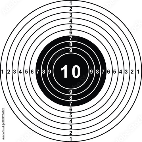 Photos Outdoor Shooting Target Board with Bullseye Aim Practice Flat Vector Illustratio