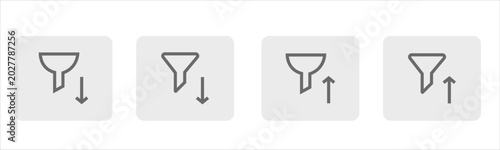 Quadro su tela Set of filter icons with ascending and descending sort arrows