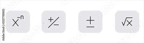Schilderij op canvas Mathematical function icons on buttons