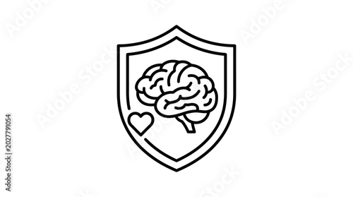 Brain shield logo representing mental health support