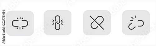 Tableau sur toile Set of broken link icons