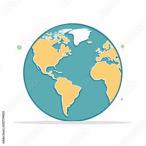 Stylized Illustration of Planet Earth