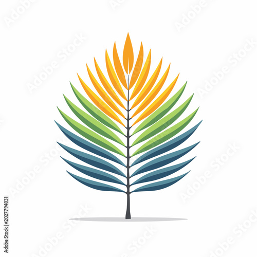 Stylized Palm Leaf with Gradient Colors