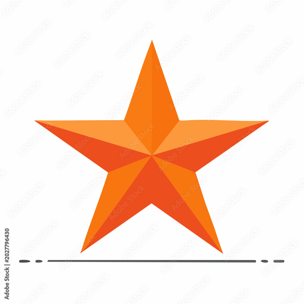 Obraz premium Orange Five-Pointed Star Icon