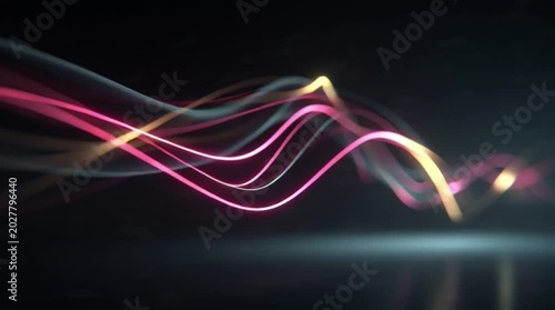 Colorful Waves Moving in Dark Space