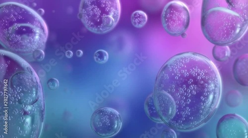 Floating Bubbles in Colorful Abstract Splashing Scene