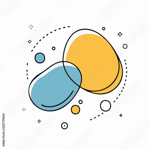 Abstract Organic Shapes with Dots and Dashes