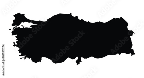 Konstfotografi Turkey map icon Silhouette Vector black design on a white background
