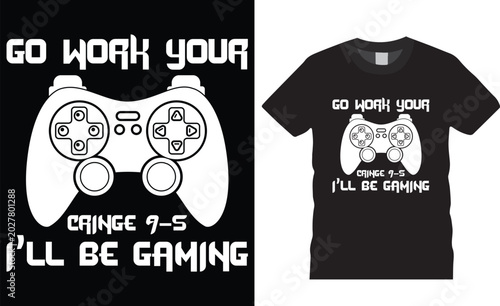 Photos Gamer t shirt design vector template