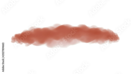 Soft diffused brown cloud shape floating horizontally on a clean white background
