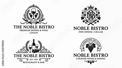 Black and white wine logos.