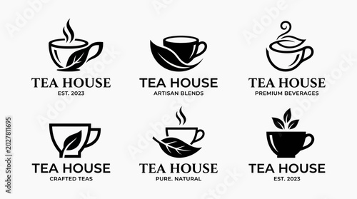 Tea House Logo Design Elements.