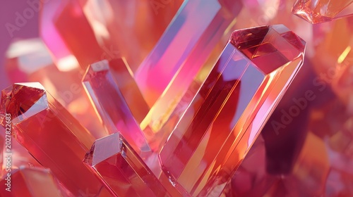 crystalline, geometric, forms, neon, gradient, abstract, glowing, crystal
