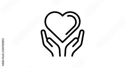 Quadro em tela Hands holding a heart symbol.