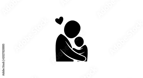Tableau sur toile Mother holding a baby close.