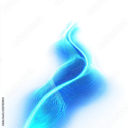 Abstract Blue Flow: A mesmerizing abstract design featuring flowing lines of vibrant blue creating a sense of movement and energy, with a soft, luminous glow against a clean backdrop.