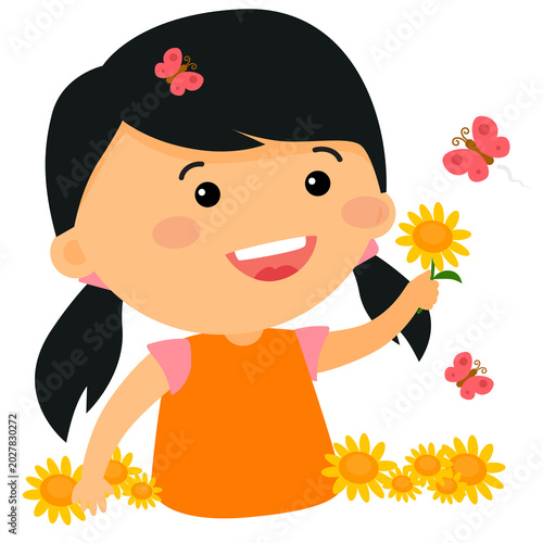 girl and butterfly