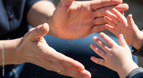 Hands changing water in bird bath bowl with bird watching from side, natural light on hands and water droplets.