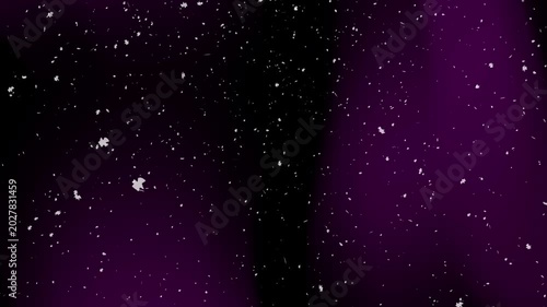 Animation with isolated snow seamless on dark purple background