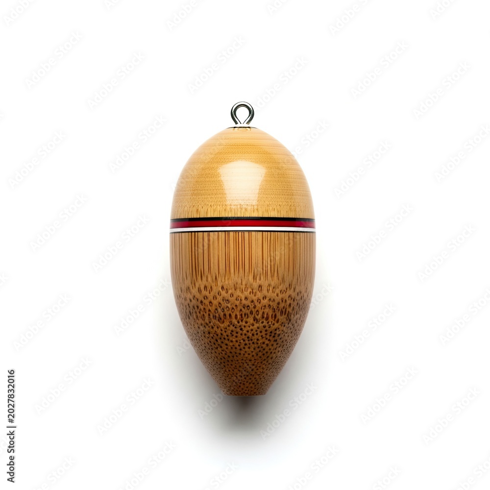 Fototapeta premium Bamboo Fishing Bobbin Handcrafted Natural Wood Float for Fishing