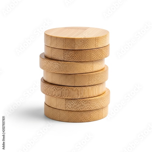 Round Bamboo Game Tiles Sustainable Natural Wood Board Game Pieces.