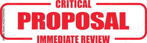 Tableau sur toile Critical proposal document displayed on office desk with immediate review stamp