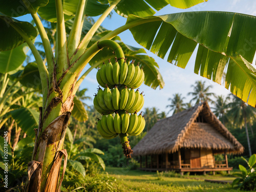 Fresh Banana Trees in the Plantation