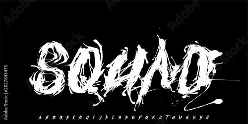 Quadro em tela Graffiti squadbrush font alphabet in urban street art style