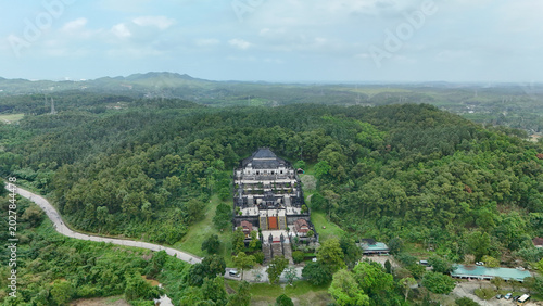 Valokuva Mausoleum of Emperor Khai Dinh, Hue, Vietnam – 4K Aerial Drone view of Royal Tom