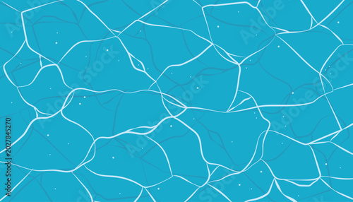 Abstract Blue Water Surface Pattern with Light Reflections and Organic Shapes