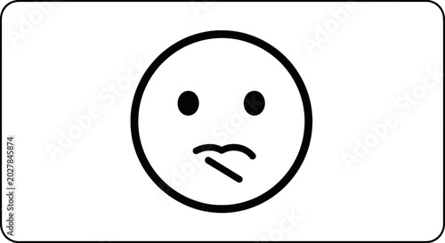 Schilderij op canvas Sad face emoticon with frown.