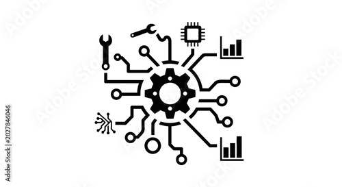 Gear and tools icon set collection.