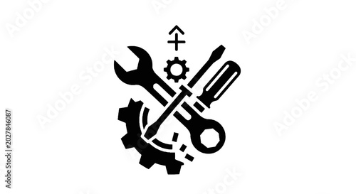 Photos Tools Icon with Gear and Arrow.