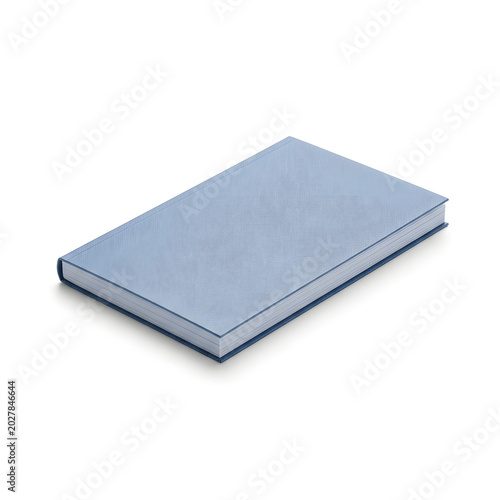 Light Blue Hardcover Book Mockup - Blank Book Cover Template Isolated on White Background
