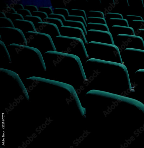 Bilde på lerret rows of green seats at cinema
