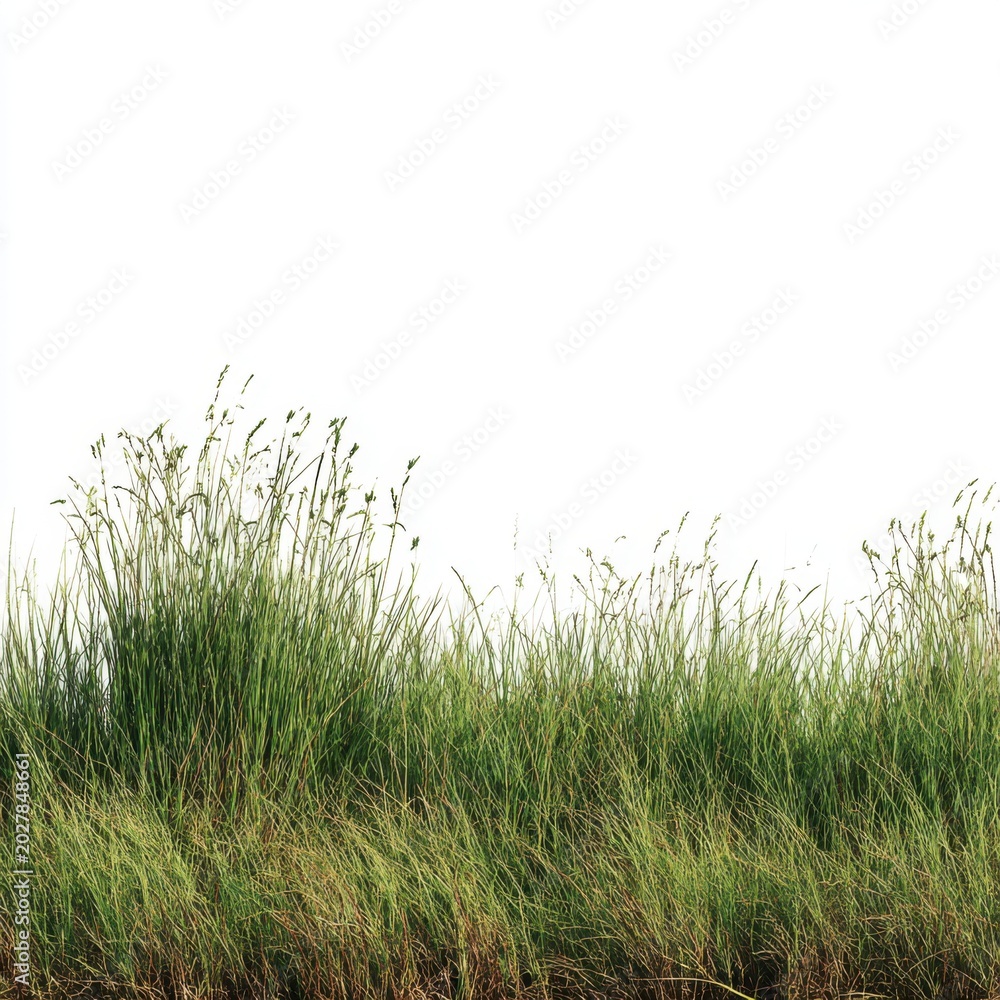 Fototapeta premium Tall Grass on White Background