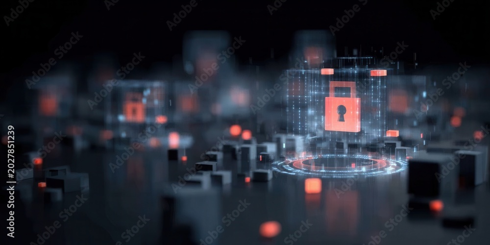 Obraz premium Rapid detection and prevention combine with a firewall and defense to ensure security through layered encryption.