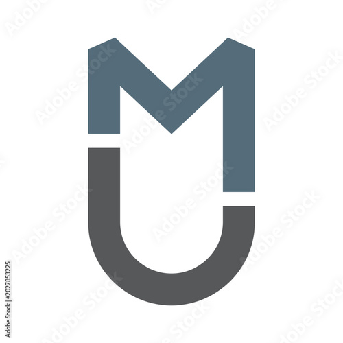 Letter MU logo design