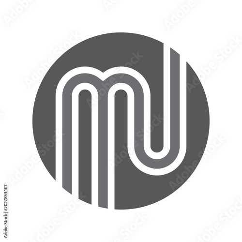 Letter MU logo design