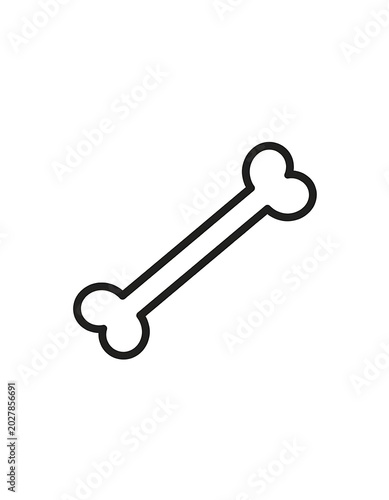 A simple line drawing of a dog bone