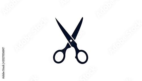A simple pair of closed scissors on white