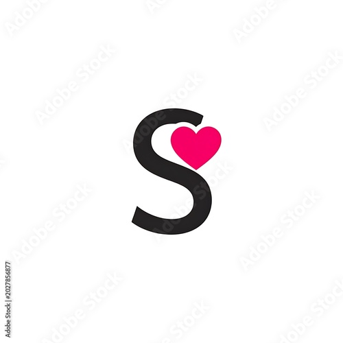 A stylized letter with a heart