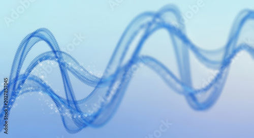Ethereal fluid wave patterns in soft blue gradient background, abstract light