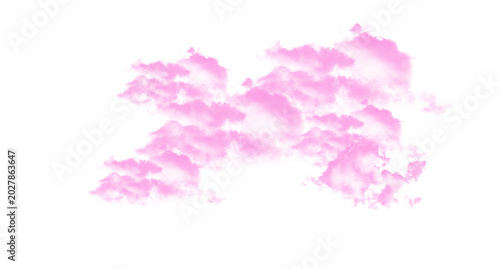 Soft pink clouds isolated on transparent background with gentle hues and light shades