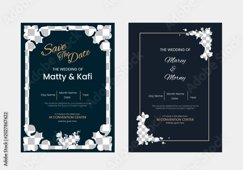 Elegant wedding invitation cards template Design
