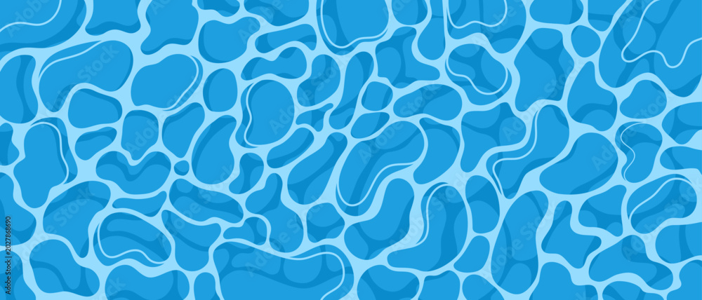 Foto Blue water surface texture with ripple caustic pattern