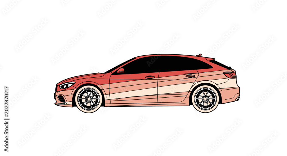 Obraz premium Side View of a Modern Sedan.