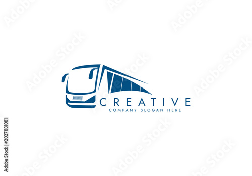 Bus or Coach Vehicle icon, Travel bus logo vector design 